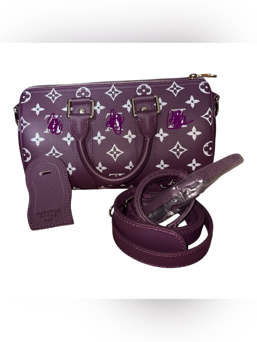 LoLo ToGo Leather Purple Monogram Satchel